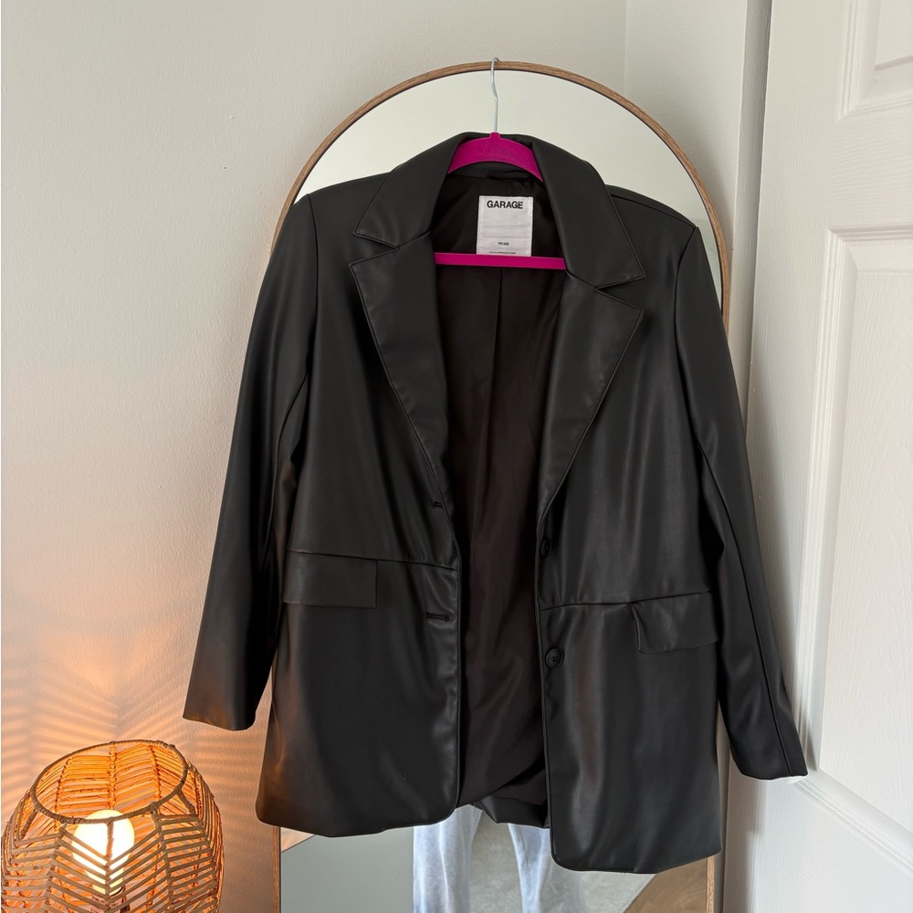 Garage Women's Leather Black Blazer
